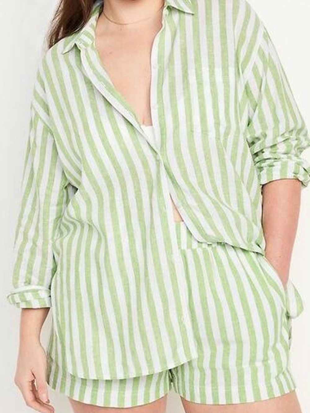 Old Navy Striped Linen Blend Top